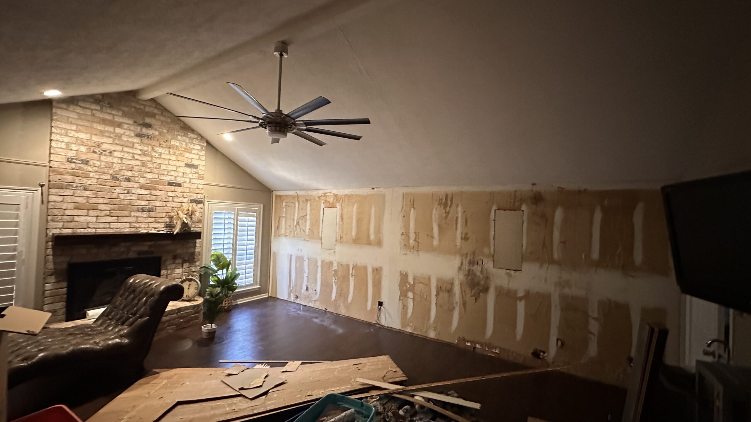 Wall paneling correction before and after thumbnail